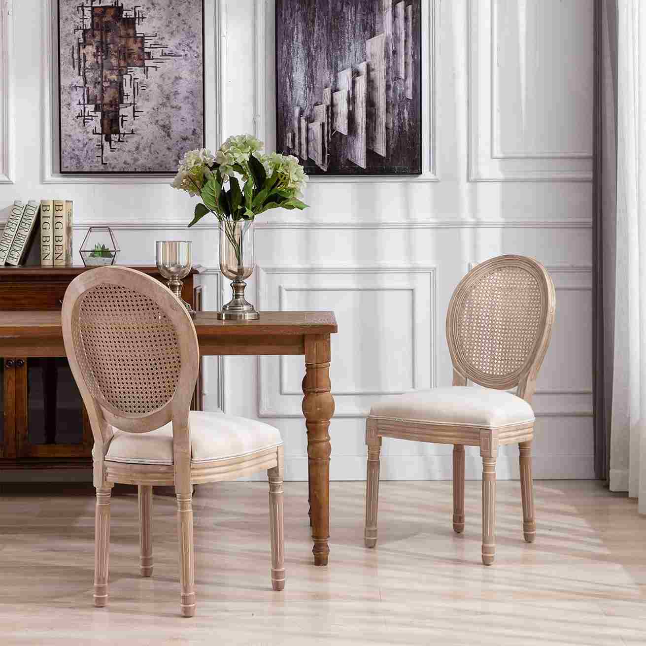 Luxury French Rattan Back Living Room Chair