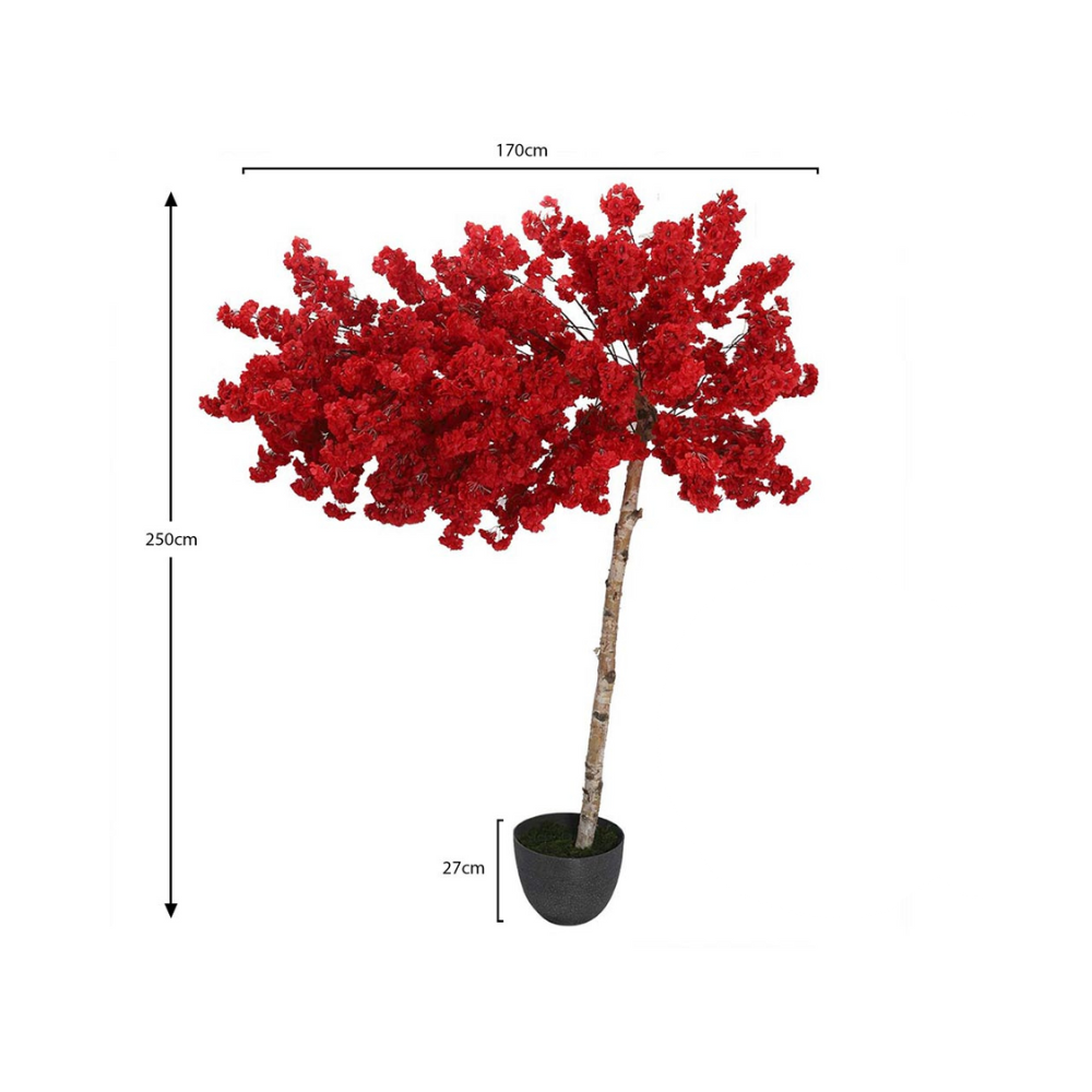 Artificial Red Cherry Blossom Tree 2.5 Meters High Red