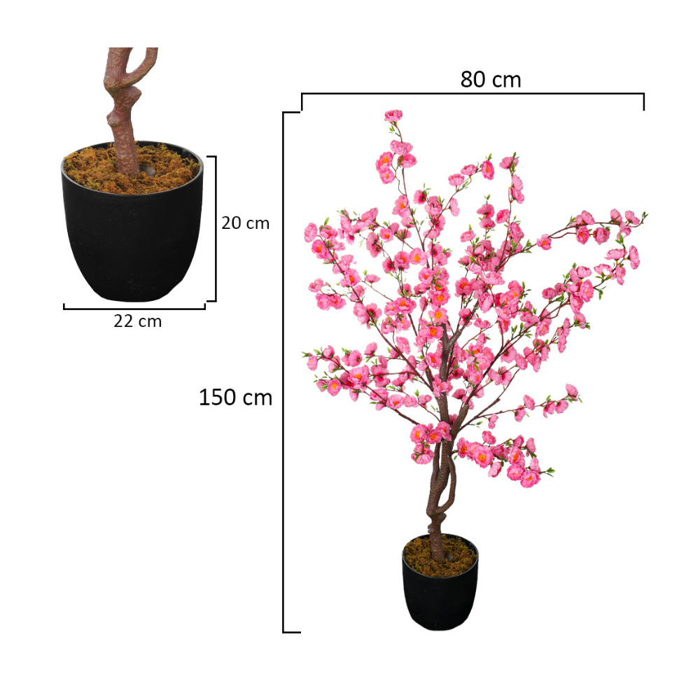 Artificial White Cherry Blossom Pink Tree Mini Sakura Tree 150 cm