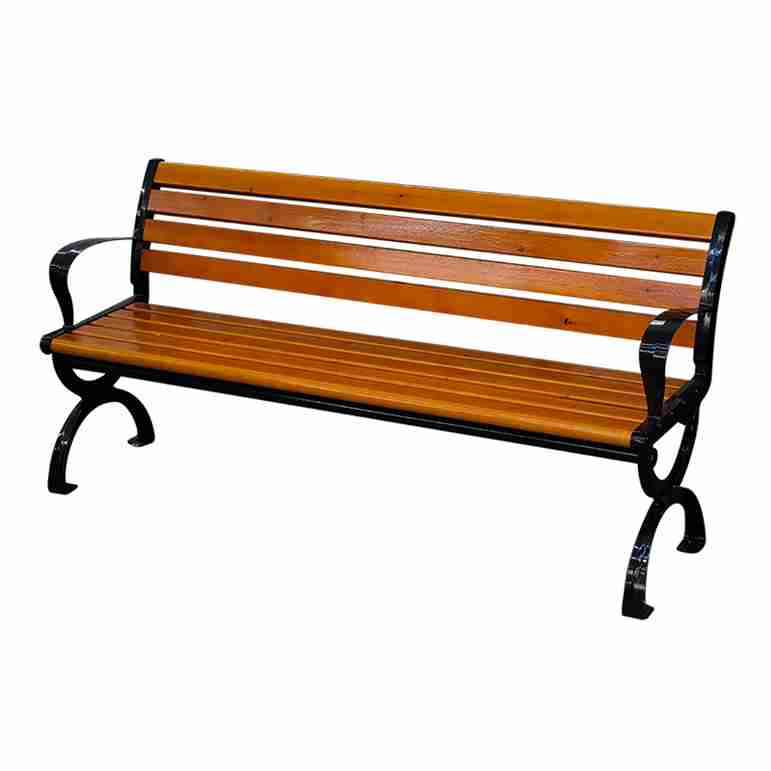 Outdoor Wooden Garden Bench with Back Support 150x37x72