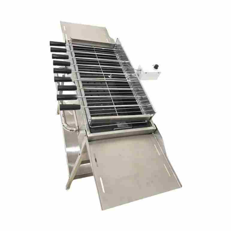 Potable Folding BBQ Grill with Electric Skewer Grill Table