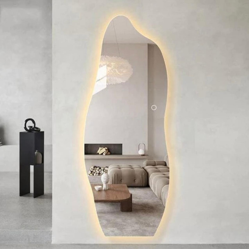 Full Legth Mirror With LED Irregular Shape Frameless