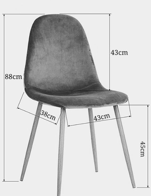 Al Ghani Dining Chairs Modern Side Chairs Fabric Upholstered Dining Chair with Metal Legs Brown - Al Ghani Stores
