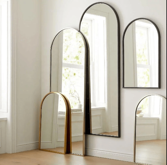 Al Ghani MINI ARCH WALL Round MIRROR BLACK - Al Ghani Stores