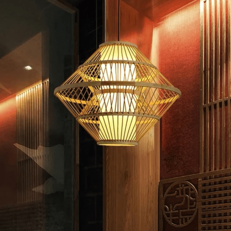 Al Ghani Rattan bamboo lamp for home dinging room cafe and restaurant - Al Ghani Stores