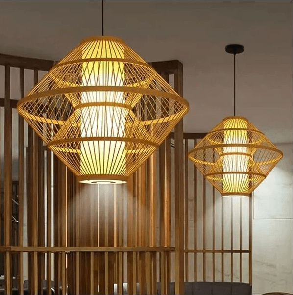 Al Ghani Rattan bamboo lamp for home dinging room cafe and restaurant - Al Ghani Stores