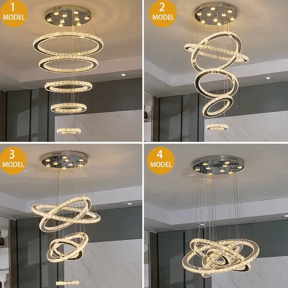 American Light luxury bedroom Circular Led Chandelier Background Living Room Pendant Lighting - Al Ghani Stores