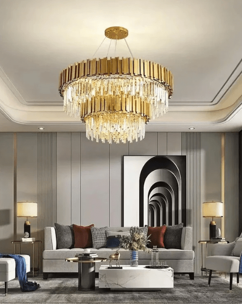 American Villa Hotel Chandeliers Lighting Quality Stair Light Chandelier Glass Pendant Ball - Al Ghani Stores