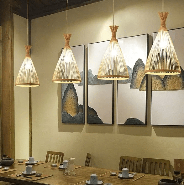 Bamboo Room Chandelier Rattan For living Room - Al Ghani Stores