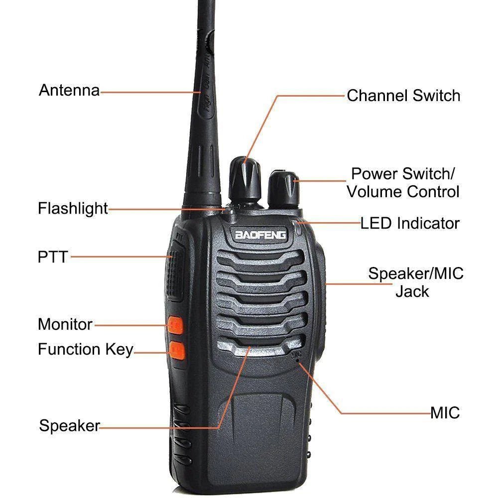 Baofeng Walkie Talkies Two Way Radios Battery and Charger - Al Ghani Stores