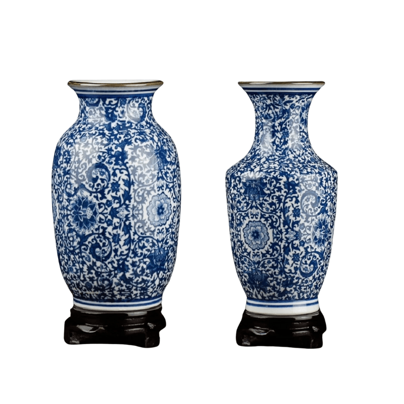 Blue Chinese Vase Set 2 PCS - Al Ghani Stores