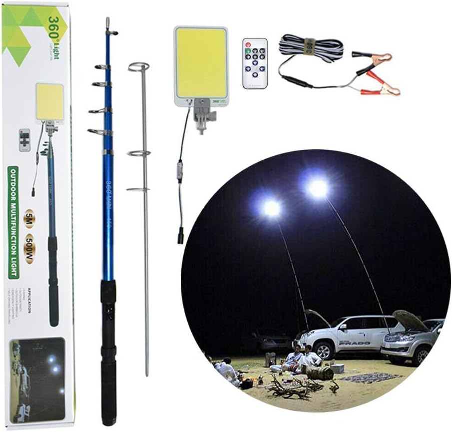 Camping Lamp Light LED Fishing Rod with IR Remote 5m Multifunction Outdoor 800W - Al Ghani Stores