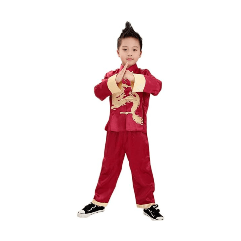Chinese New Year Jacket Boys Full Sleeve Traditional Print Tang Suit - Al Ghani Stores