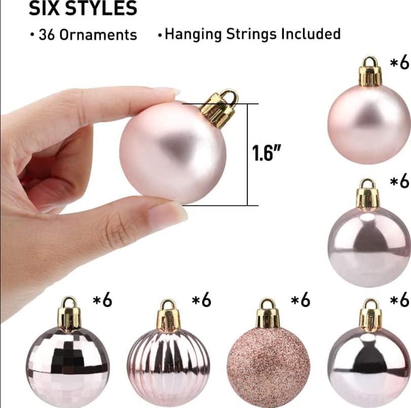 Christmas Ball Ornaments Gold Small Shatterproof Christmas Tree Balls Hanging Christmas Ball Decoration (36pcs) - Al Ghani Stores