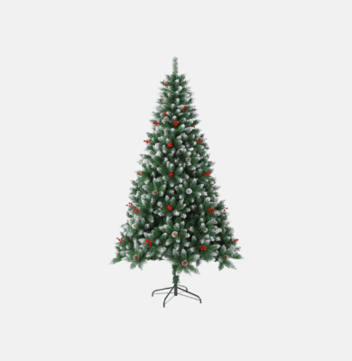 Christmas tree 6ft, Artificial Holiday Trees with Snow, Quick Assembly, Foldable Metal Stand for Home Office Party Decoration 180cm - Al Ghani Stores
