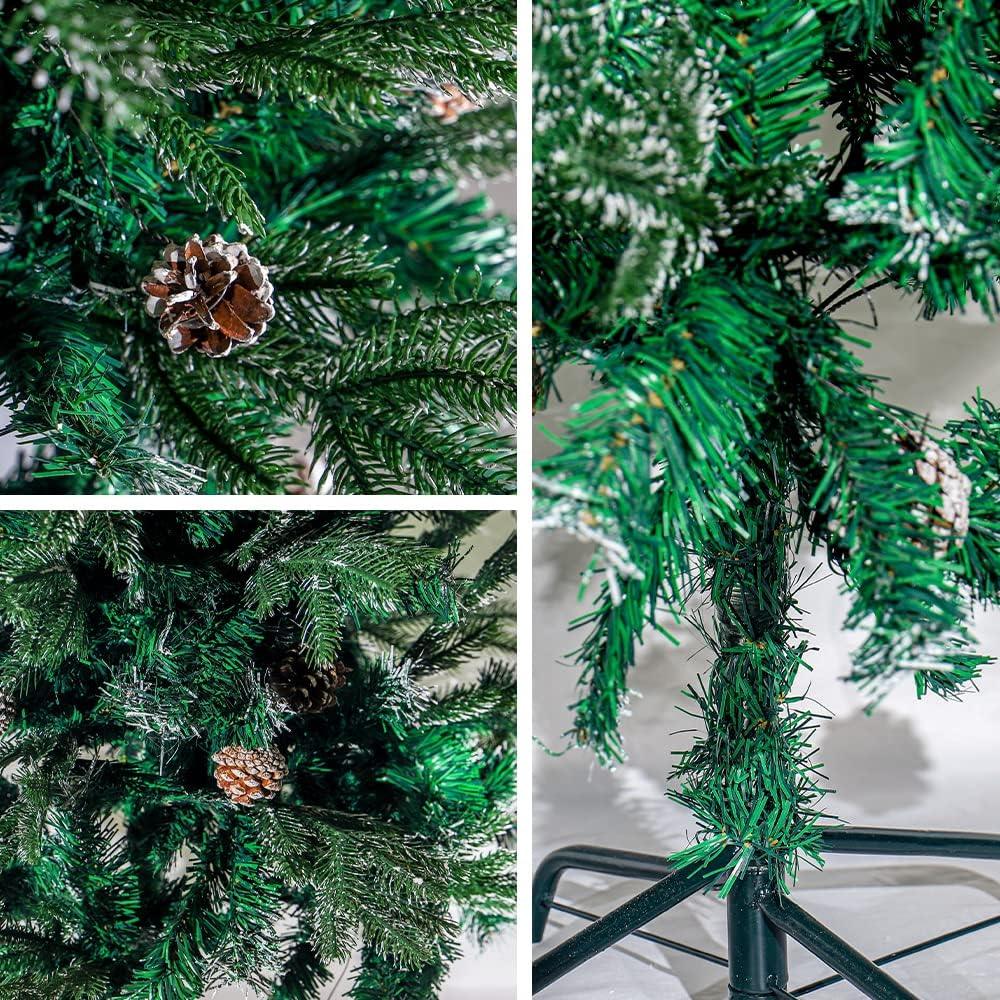 Christmas Tree Pine Cones & Metal Stand Artificial Christmas Tree with Lighting For New Year Holiday Christmas Decoration Christmas Ornament Artificial Plants (270 Cm) - Al Ghani Stores