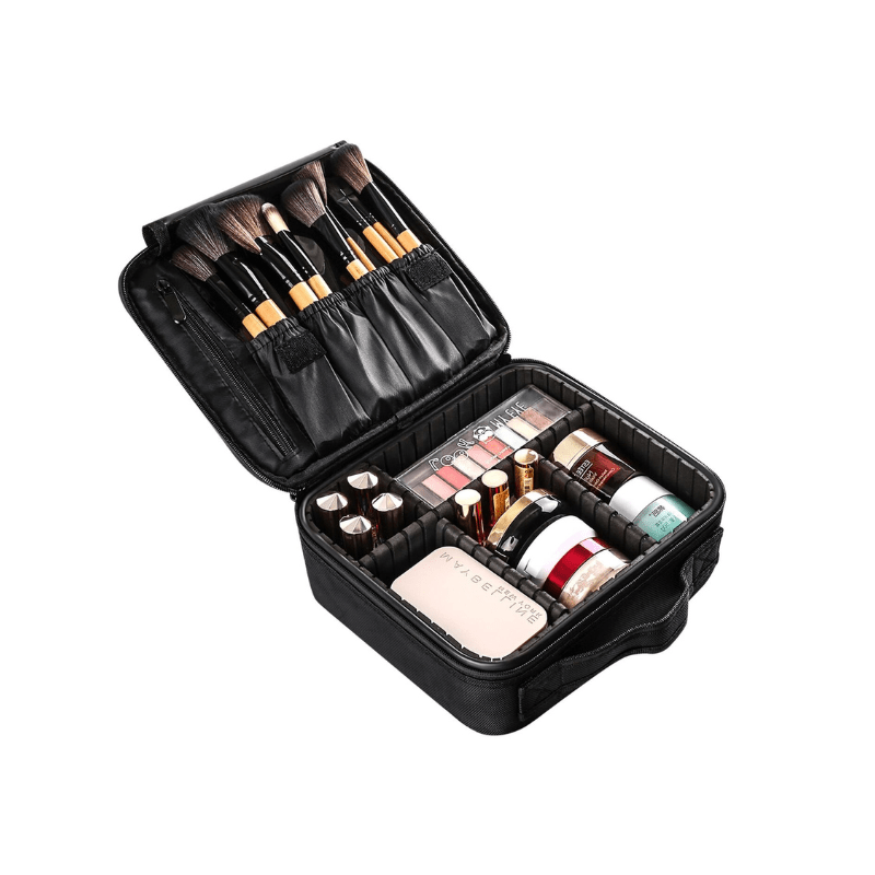 Cosmetic Organizer With Adjustable Divider Black - Al Ghani Stores