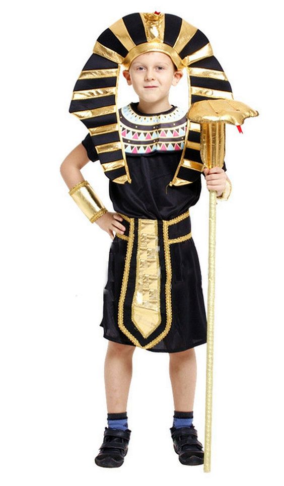 Costume 5-piece Egyptian cosplay suit for boys is designed for ages 3-8-with a specific size option available for 5-6 years - Al Ghani Stores