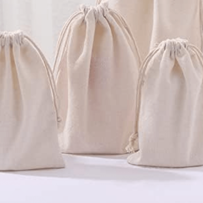 Cotton Pouch Drawstring Bags Canvas Gift Bags Pack Of 5 - Al Ghani Stores