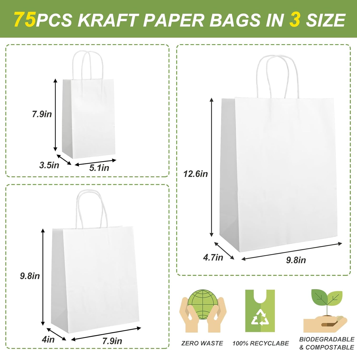 Craft Handle Paper Bags Gift Bag Shopping Bags Pack 15 - Al Ghani Stores