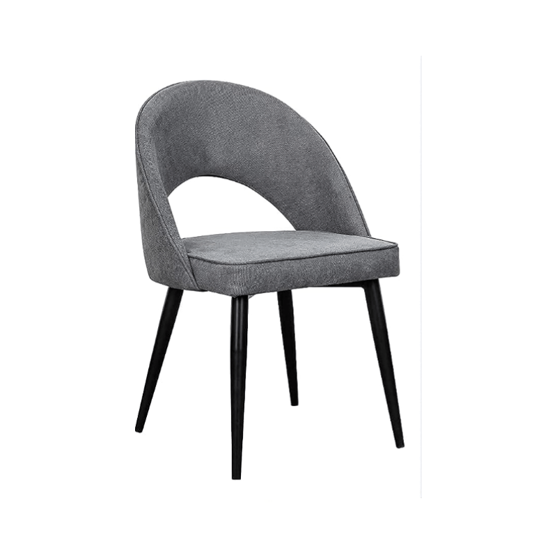 Dining Room Restaurant Chair Modern Medium Back Luxury Fabric Dining Chair Grey - Al Ghani Stores