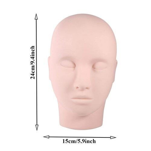 Dummy Head for Makeup and Facial Training with Head Holder Beige - Al Ghani Stores