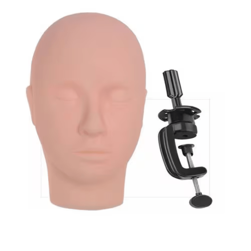 Dummy Head for Makeup and Facial Training with Head Holder Beige - Al Ghani Stores