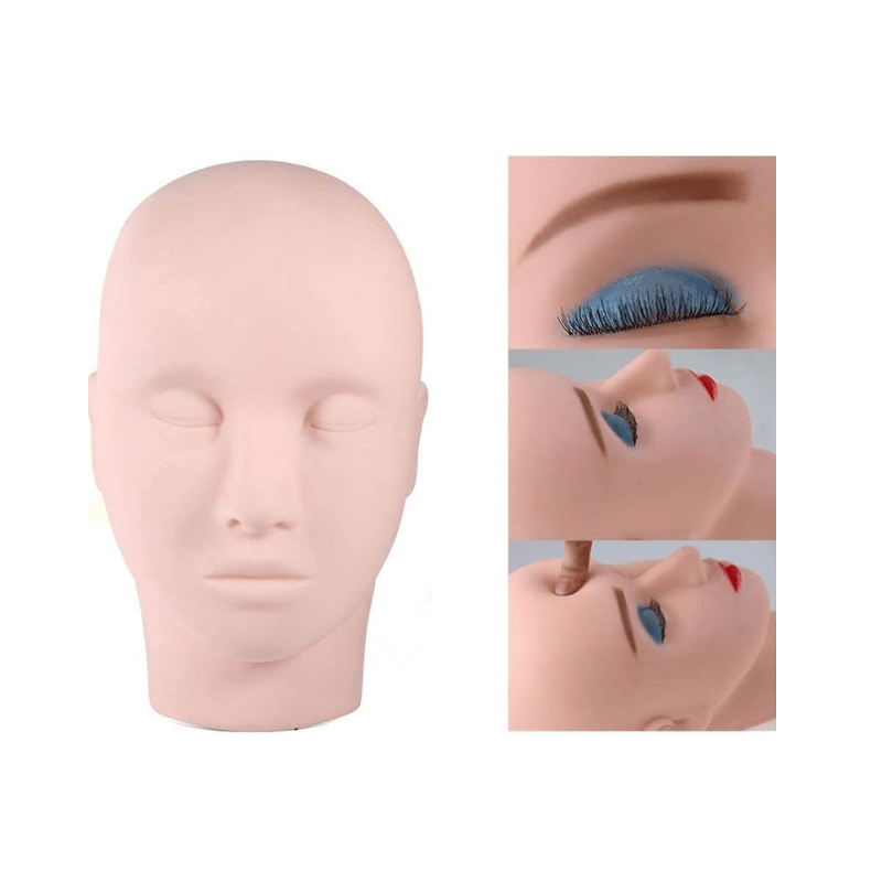 Dummy Head for Makeup and Facial Training with Head Holder Beige - Al Ghani Stores