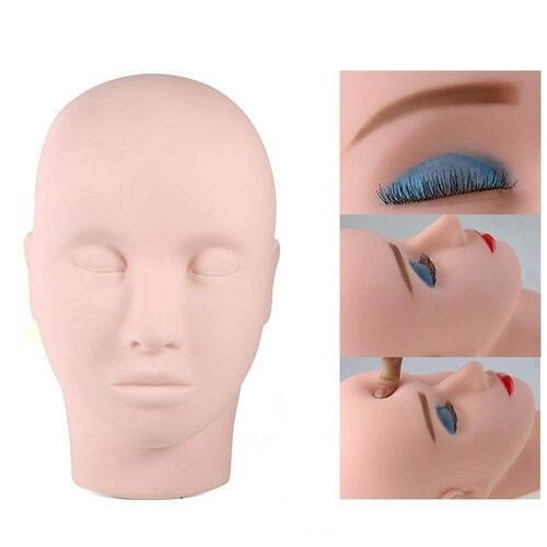 Dummy Head for Makeup and Facial Training with Head Holder Beige - Al Ghani Stores