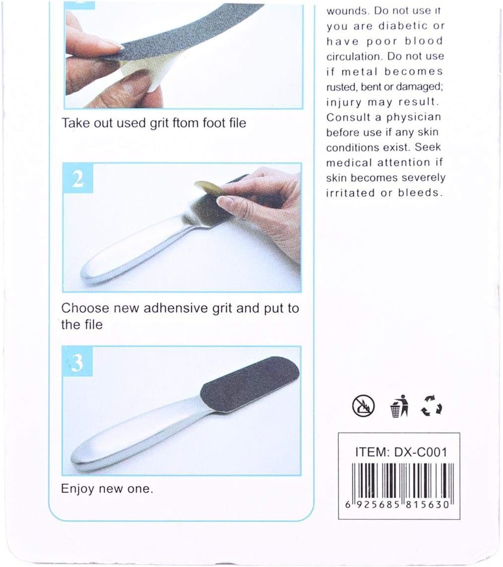 Dx Nail Foot File Stainless With Refill Grits - Al Ghani Stores