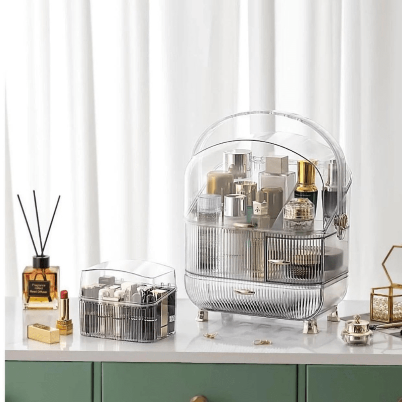 Elegant Clear Resin Makeup Storage Box - Al Ghani Stores