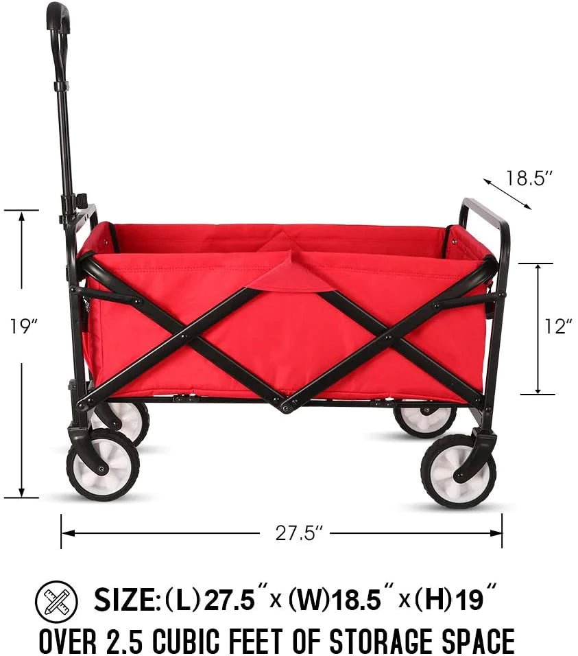 Folding Cart Heavy Duty Collapsible Folding Wagon Utility Shopping Outdoor Camping Garden Cart | Black - Al Ghani Stores