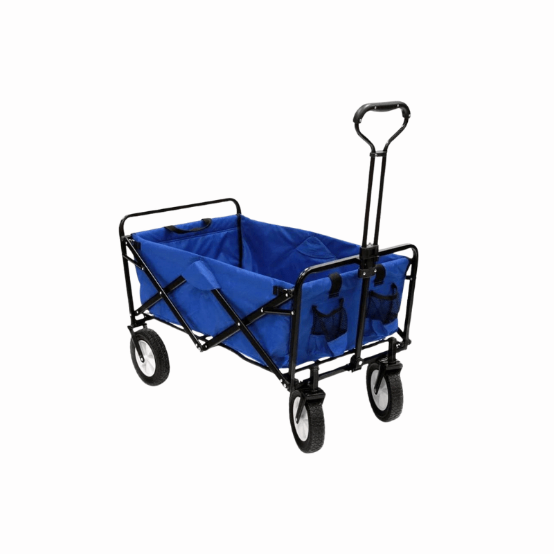 Folding Cart Heavy Duty Collapsible Folding Wagon Utility Shopping Outdoor Camping Garden Cart | Blue - Al Ghani Stores
