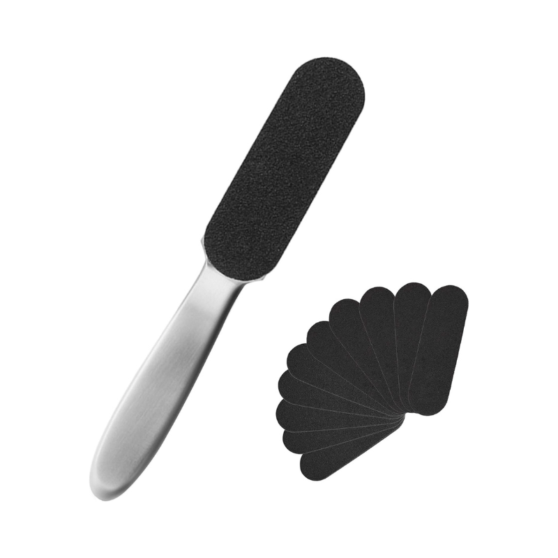 Foot Remover Double Side Stainless Steel Pedicure Foot File +10Pcs - Al Ghani Stores