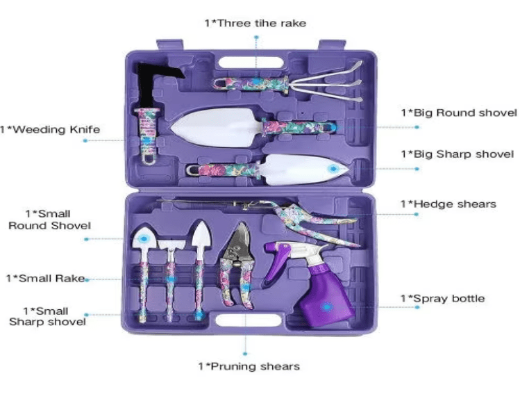 Garden Tools Hylan with Carrying Case - Set of 10 - Al Ghani Stores