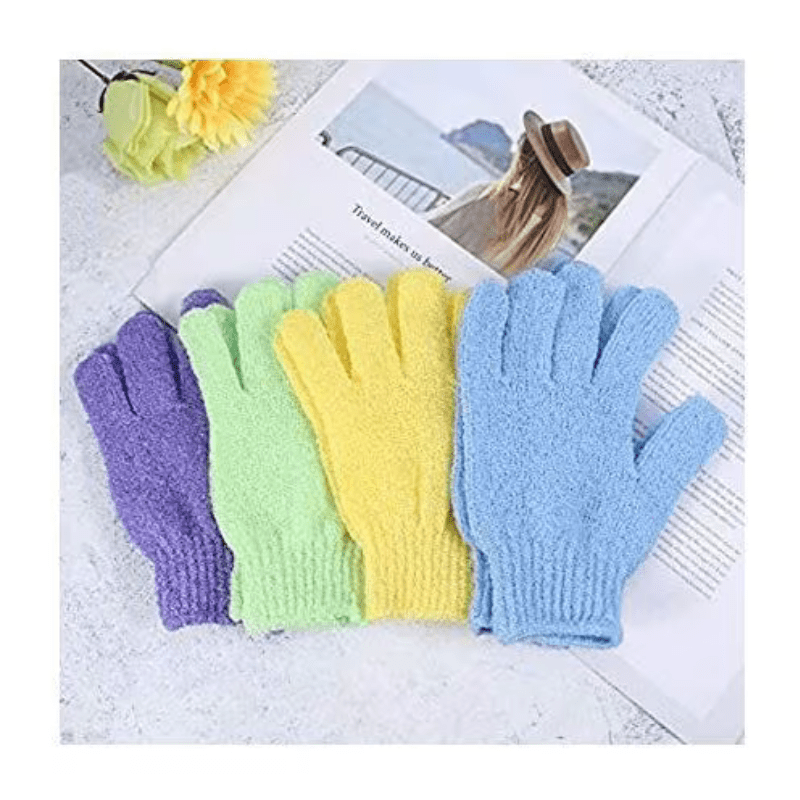 Gloves Body Scrub Gloves Nylon Gloves Mitt 4 Pairs Shower Exfoliating - Al Ghani Stores