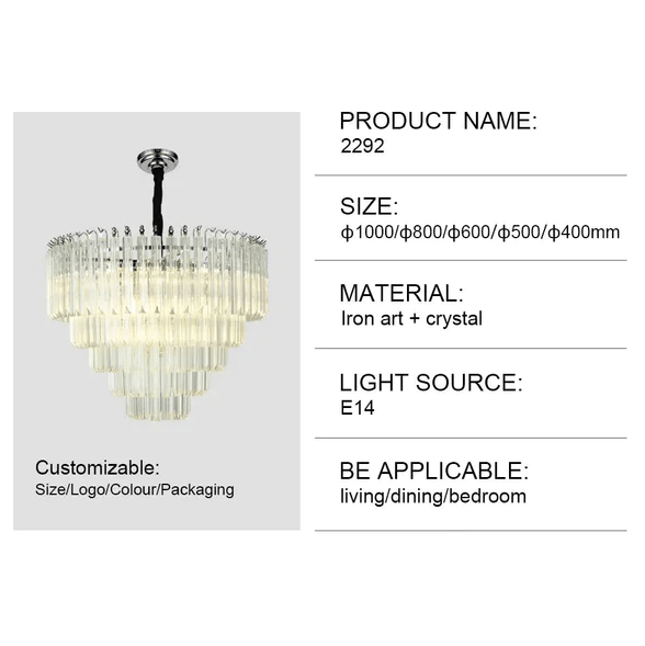 Golden Cone Chandelier Nordic Modern Household Fancy Lamp Shiny Crystal LED Light Luxury K9 Chandelier - Al Ghani Stores