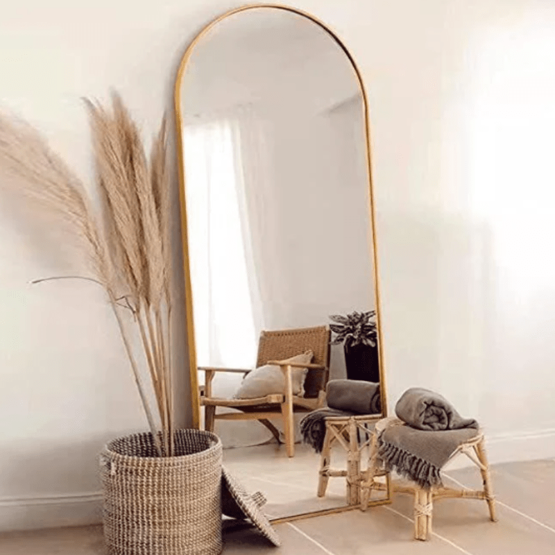 GOLDEN WALL STAND MIRROR - Al Ghani Stores