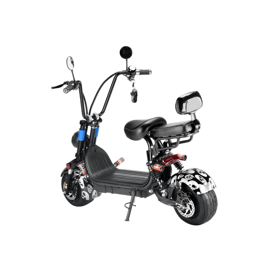 Harley two seat Small big tires high power two wheels adult electric scooter motorcycle Black - Al Ghani Stores