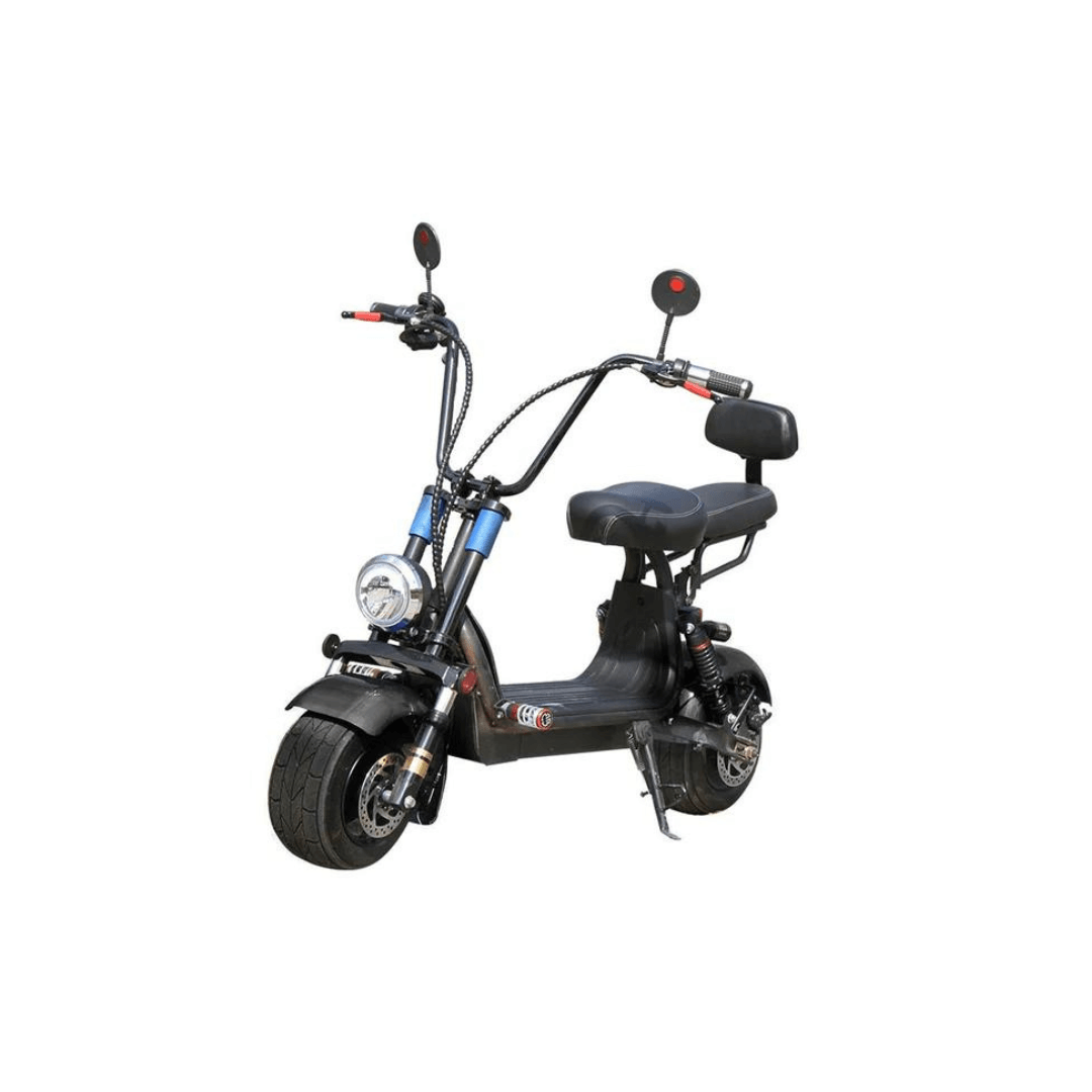 Harley two seat Small big tires high power two wheels adult electric scooter motorcycle Black - Al Ghani Stores