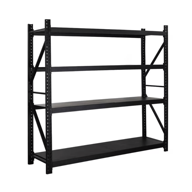 Heavy Duty Storage Rack For Warehouse and shops 4 Level - Black - Al Ghani Stores