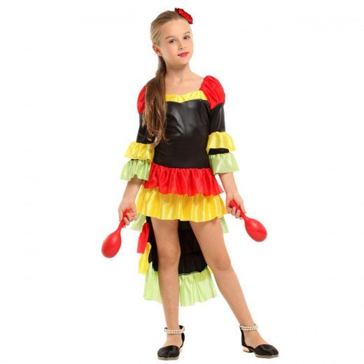 Kids Costume Brazilian Rumba Cosplay Costume for girls-2-piece ensemble designed for ages 3-8 - Al Ghani Stores