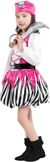Kids Costume the 3 piece pirate costume for girls is suitable for girls - Al Ghani Stores
