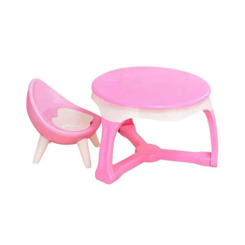 Kids Nursery Dining Set Environmentally Plastic for 1-5 years old Child Pink 1 table + 1 chair - Al Ghani Stores