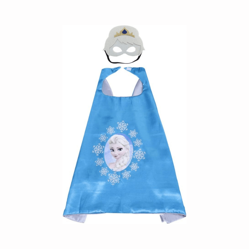 Kids Super Hero Capes with Mask - Reversible Superhero Cape for Birthday Party, Halloween Costume, Dress Up (Cinderella) - Al Ghani Stores