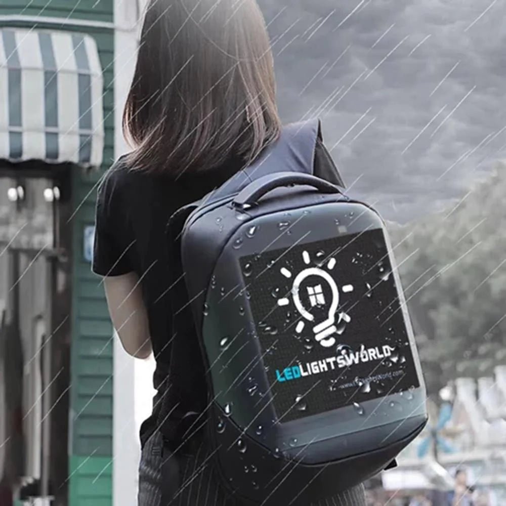 LED Display Backpack LED Fashion Novelty Smart Style waterproof Laptop Backpack Creative Christmas Gift School Bag - Al Ghani Stores