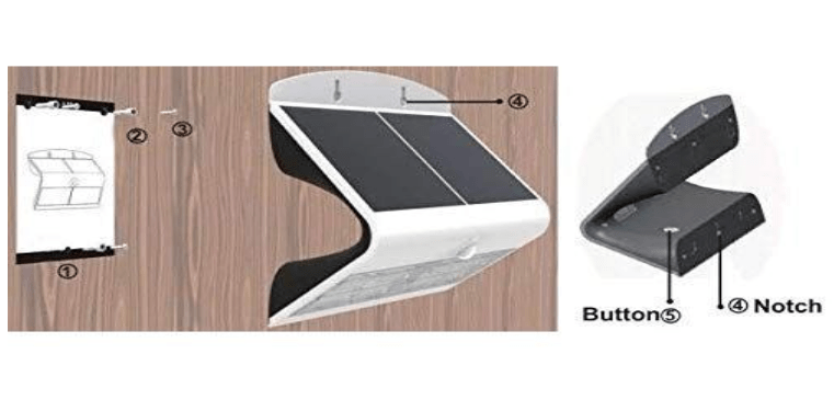 LED Solar Wall Mount Security Light with Front and Back Butterfly Light - 6.8 Watt - 800 Lumens - Al Ghani Stores