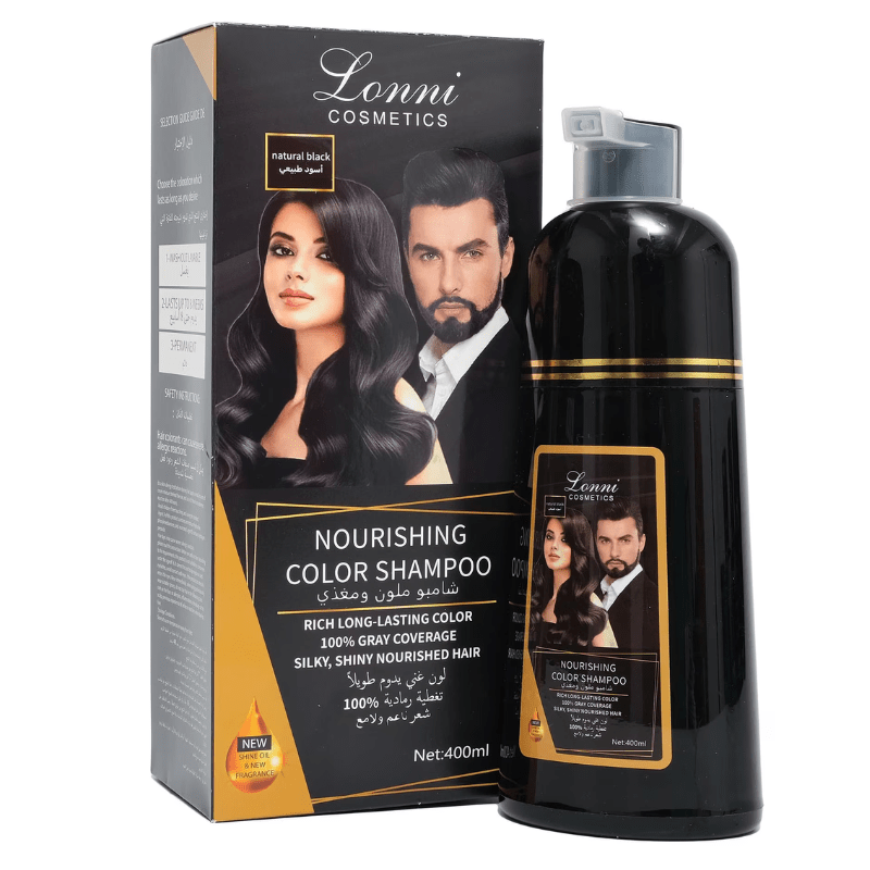 Lonni Cosmetics Hair Nourishing Color Shampoo Natural Black - Al Ghani Stores