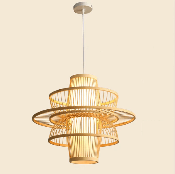Luxurious Durable bamboo shape High quality rattan seagass bamboo chandelier - Al Ghani Stores