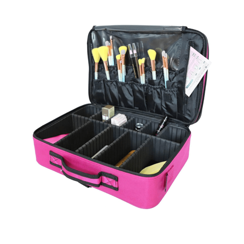 Make-Up Case Beauty Box Cosmetic Bags with Professional Brush - Al Ghani Stores